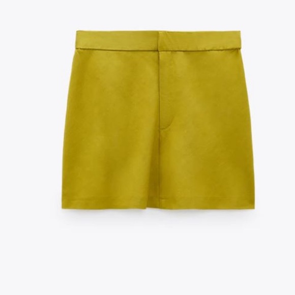 Linen blend skirt - goldish - Picture 4 of 9